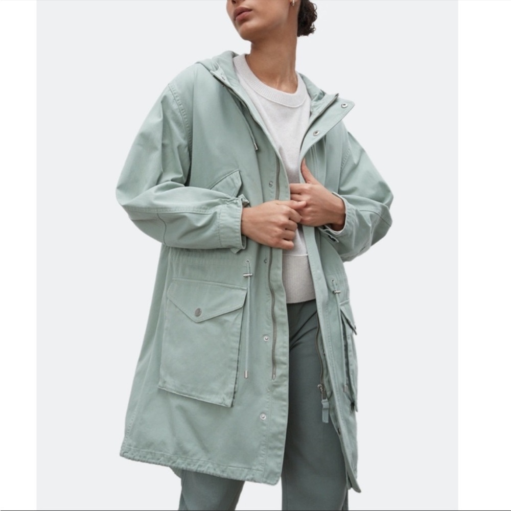 $349 Club Monaco hooded Cargo Safari Utility Jacket XS Pastel Green